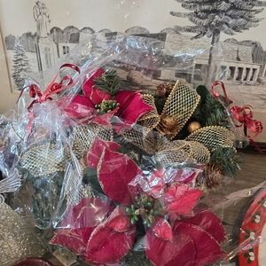 Festive Red and Gold Holiday Arrangement